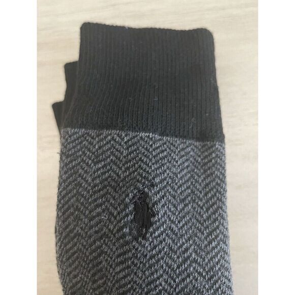 Polo Ralph Lauren Mens XL Performance Dress Crew Socks Black Size 13-16 w/Pony - Picture 6 of 7